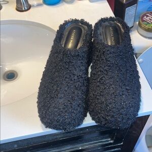 Ariel Wang Black Fuzzy Mules